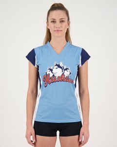 Maillot de volley-ball pour hommes de qualité supérieure, logo personnalisé imprimé, manches courtes, col en V, polyester durable, séchage rapide, t-shirt de sport - Product Image 5