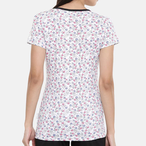 <b>Women</b> <b>V</b> <b>Neck</b> Printed <b>T</b> <b>Shirt</b> Custom Graphic Short Sleeve Casual Fashion Summer Top Wholesale Apparel - Product Image 2