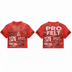 Camiseta Corta de Algodón 100% con Hombros Caídos, Diseño de Logotipo Personalizado, Nueva Colección, Estilo Urbano Moderno, Impresión Puff, MOQ Bajo - Product Image 2