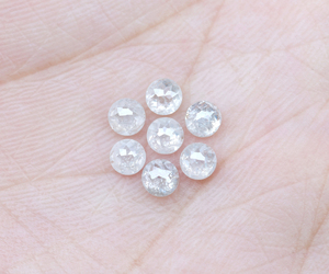 เพชรแท้ทรงโรสคัทสีนมนมธรรมชาติขายดี OM GEMS ขนาด 2.0-3.5 มม. เพชรทรงกลมโรสคัทสำหรับทำเครื่องประดับตามสั่ง - Product Image 6