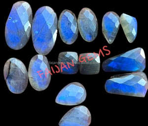 Cabujón de Labradorita Natural, Piedra Arcoíris Negra con Fuego Azul para Joyería, Gema Suelta Curativa, Certificada por Terceros, Personalizable - Product Image 2