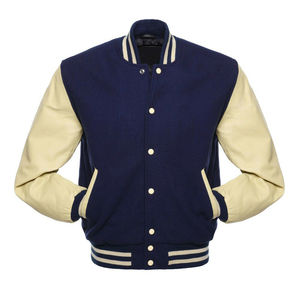 Custom Unisex Wool <b>Winter</b> Varsity <b>Jacket</b> Front Embroidery Logos Patches Labels-<b>Waterproof</b> Breathable Sherpa Lining Plaid Pattern - Product Image 2