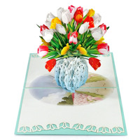 Papier Art artisanat fleur 3d cartes de voeux pour joyeux anniversaire fabriqué au Vietnam HMG en vrac