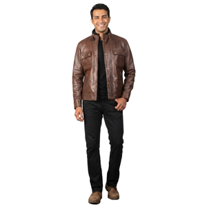 Veste en cuir légère et élégante pour homme, confortable, de haute qualité, en promotion pour l'hiver, prix avantageux. - Product Image 6