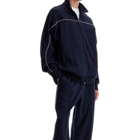 Chándal unisex con logotipo personalizado y rayas reflectantes, chaqueta cortavientos, pantalones de chándal acampanados, conjunto de chándales holgados para la temporada de invierno