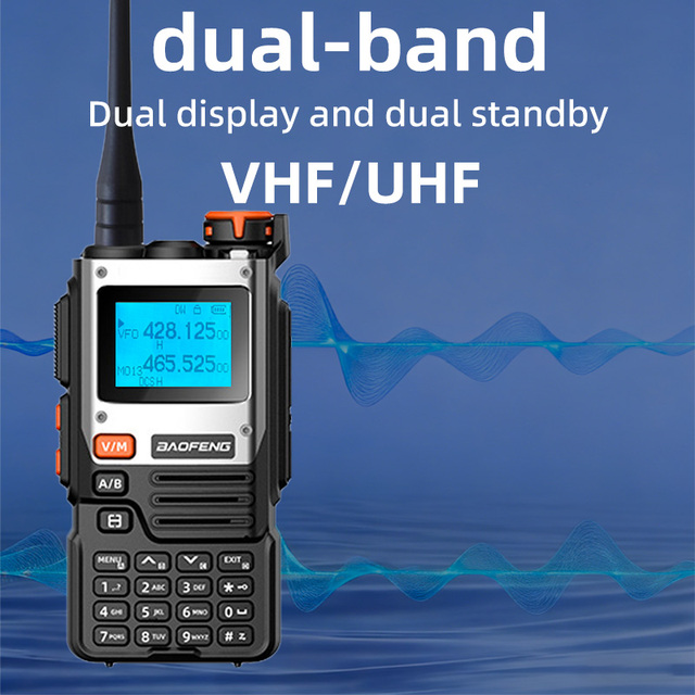 10W Six Band UHF VHF Amateur Radio Intercom Supports Aviation Reception and Weather Broadcasting, Suitable for Outdoor Hiking