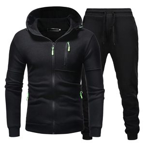 Conjuntos deportivos casuales transpirables para hombre, conjunto de sudadera de manga larga, chaquetas y pantalones deportivos para venta en línea - Product Image 1