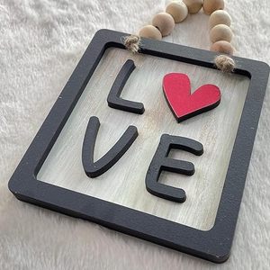 <b>Rustic</b> Wooden LOVE Sign Board for <b>Home</b> <b>Decor</b> Gifts Decorative LOVE Tabletop Accent for Bedroom Living Room Balcony - Product Image 3