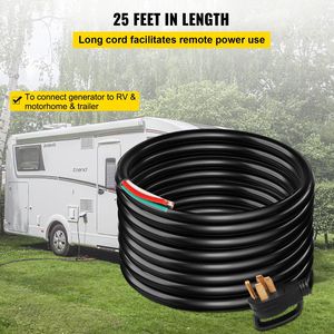 Rallonge de générateur 50Amp 25Ft 6 Gauge STW 6/3 + 8/1 N14-50P Fil nu coupe cordon d'alimentation pour RV Motor Home générateurs portables - Product Image 4