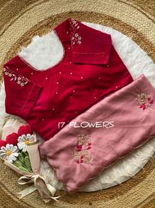 Sari Clásico de Tela de Seda Rangoli para Fiesta Nupcial con Blusa Exclusiva, Ropa Étnica para Bodas y Festivales Indios para Mujeres - Product Image 3