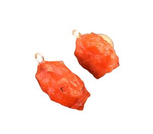 2 Pieces 92.5 Sterling Silver Pendant Natural Carnelian Rough <b>Orange</b> Gemstone Jewelry <b>Gift</b> Top Quality Manuracture - Product Image 1