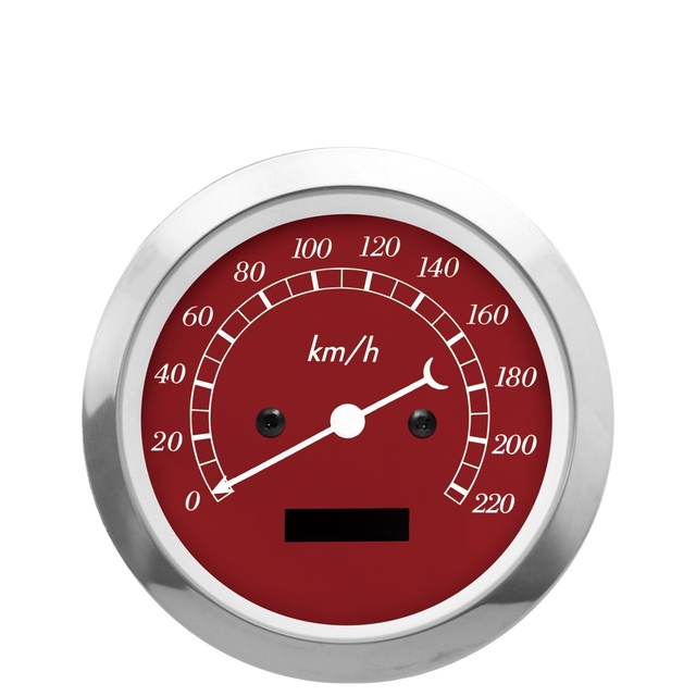 85mm Cars Electrical Speedometer Gauge by Additional Gps and Converter Kit Red Face Universal Modification Car