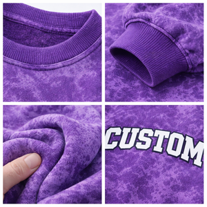 Bulk Wholesale Custom Logo Acid Washed <b>Sweatshirt</b> Oversized Crewneck Pullover Premium Fabric Fashion Streetwear for Men - Product Image 5