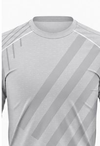 Camiseta de Manga Larga de Secado Rápido para Hombre con Mangas a Rayas, Blanca, de Poliéster, Protección Solar - Product Image 3