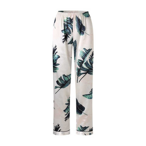 Pyjama élégant en satin de soie pour femme, nouvelle collection, robe de nuit douce en polaire, pyjama pour fille, ensemble pyjama à col roulé avec logo frontal - Product Image 2