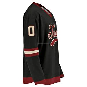 Maillot de hockey sur glace personnalisé en maille écologique blanc, col en V, manches longues, sublimé, respirant, en polyester, uniforme d'équipe pour hommes, service OEM - Product Image 5