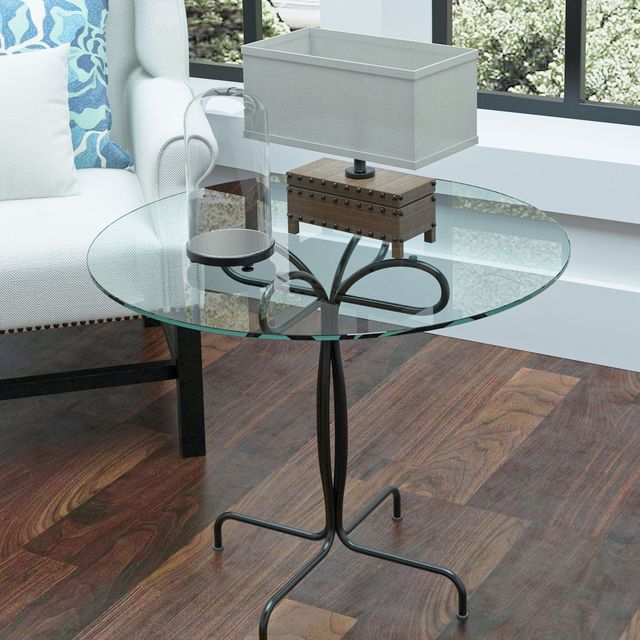 24-Inch Round Tempered Glass Table Top Clear 1/4-Inch Thick Flat Polished Edge for Coffee Tables