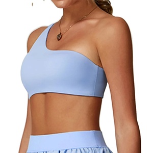 Sujetador deportivo Push-Up de estilo Simple para mujer, Sujetador deportivo de un hombro a prueba de golpes para Yoga y correr, ropa interior deportiva Sexy - Product Image 1
