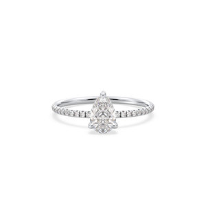 Bague de fiançailles REYES Classic Design en or rose massif 14 carats, forme poire, diamant de laboratoire de 1,18 carat, pour femme, bijoux fins - Product Image 2