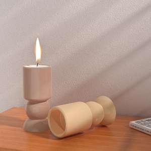 Molde de Silicona para Velas, Cilindro con Base Redonda, Maceta, Yeso, Cemento, Resina - Product Image 3