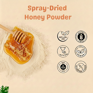 Miel en Polvo 100% Pura y Natural de Grado Alimenticio, Orgánica, Sin OMG, Excelente Solubilidad en Agua, Agente Saborizante - Product Image 1