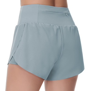 Shorts de sport pour femmes, 100% polyester, taille haute, respirants, élastiques, pour la course à pied, l'entraînement et le yoga - Product Image 3
