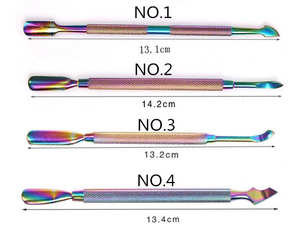 Empujador de cutículas desechable de acero inoxidable, herramienta de belleza para el cuidado de las uñas, bolígrafo de manicura de diseño mini ANAAIF - Product Image 2