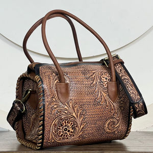 Nouveaux Sacs de Voyage Unisexe en Cuir Floral Façonné à la Main Style Western 2026 – Sacs Polochons Moyens Speedy et Sacs Bandoulière Weekender - Product Image 4