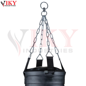 Kit de Cadena de Suspensión de Acero de Cuatro Vías con Logotipo OEM Personalizado para Entrenamiento de MMA y Kickboxing, Cuero Negro Resistente Extra Largo - Product Image 3