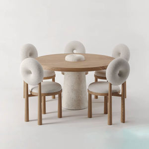 Table basse moderne Daystar Trade avec plateau en bois naturel et base sculpturale en pierre, mobilier de luxe contemporain pour la maison, durable - Product Image 4