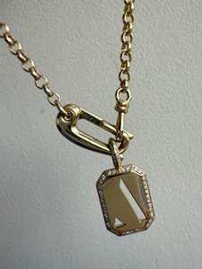 Colliers Lock It Rolo porte-breloques, chaînes dorées d'inspiration vintage pour breloques, avec fermoir mousqueton, solitaire massif 14K 18K en or massif - Product Image 3