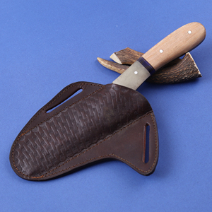 Cuchillo de caza y camping forjado a mano con hoja fija de acero raspado, punta caída, mango de hueso de grado industrial, personalizado OEM - Product Image 6