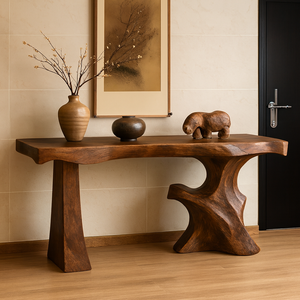 Mesa de Madera Maciza Natural Hecha a Mano, Mesa Consola Vintage, Tablero de Mesa Estilo Rústico Hecho en Vietnam - Product Image 3