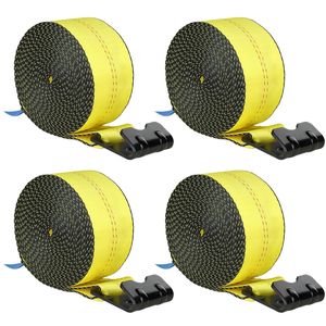 Sangles de treuil 4 po x 30 po avec capacité de charge de 6 000 lb et résistance à la rupture de 18 000 lb, attaches à cliquet à crochet plat pour camions à plateau et marchandises - Product Image 5