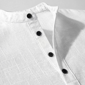 Men's White Digital Printed <b>Short</b> <b>Sleeve</b> <b>Button</b> <b>up</b> Collar Casual <b>Shirt</b> Breathable Polyester/Cotton Twill Fabric Summer Wear - Product Image 3