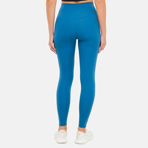 Leggings Capri Taille Haute Bleus Sans Coutures Extensibles Respirants pour Yoga Femme, Vêtements de Compression Sportifs Tricotés 140g avec Poches - Product Image 2