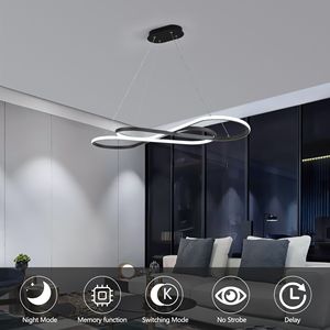 39\" Modern LED Pendant <b>Light</b> Infinity Design Hanging Ceiling Fixture Adjustable Height Dimmable for Living Room <b>Dining</b> Room - Product Image 3