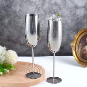 Verre à vin de luxe incassable en acier inoxydable plaqué cuivre or rose, coupe à cocktail en métal pour mariage, fête, bar, cadeau - Product Image 4