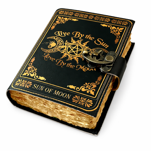 สมุดบันทึกเปล่าสไตล์ยุคใหม่ สำหรับเวทมนตร์ คาถา ของใช้แม่มด วัสดุเวทมนตร์โบราณ กริโมแวร์ วิคคา ปีแกน ปกหนังแข็ง ทำมือ ของขวัญ - Product Image 1