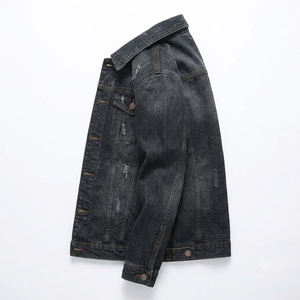 OEM 2026 New Arrival Men's Dark Wash Denim Jacket Regular Fit Turn-down Collar Casual Cotton Outerwear Autumn Style - Product Image 5