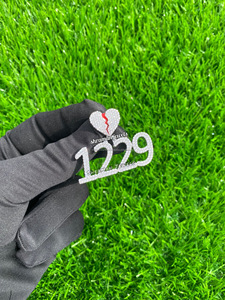 SHRAMAN DIAMOND - Dijes de Plata 925 con Baño de Oro, Personalizables con Iniciales y Números, con Moissanita, Estilo Hip Hop, con Cierre de Corazón Roto - Product Image 5