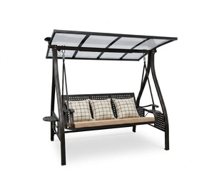 Hand-forged iron garden <b>swing</b> – Exquisite design, rust-resistant, easy to assemble – Outdoor wrought iron furniture workshop - Product Image 1