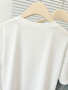 T-shirt Homme Personnalisé à Strass Hybrides, Manches Courtes, Col Rond, Motif Pailleté, Streetwear, Faible MOQ - Product Image 3
