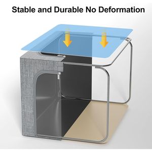 Contenitori in Tessuto con Telaio in Metallo, Set da 6, Contenitori Impilabili per Armadio con Coperchio Trasparente - Product Image 2