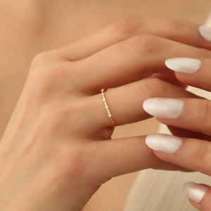 Bague de mariage en or jaune avec diamant de laboratoire - Product Image 2