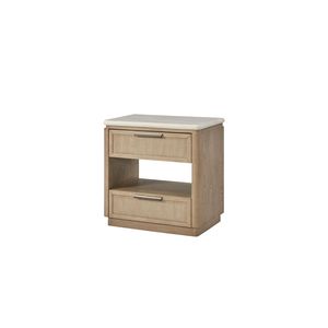 Comodino a due cassetti con eleganti frontali in corda - Product Image 3