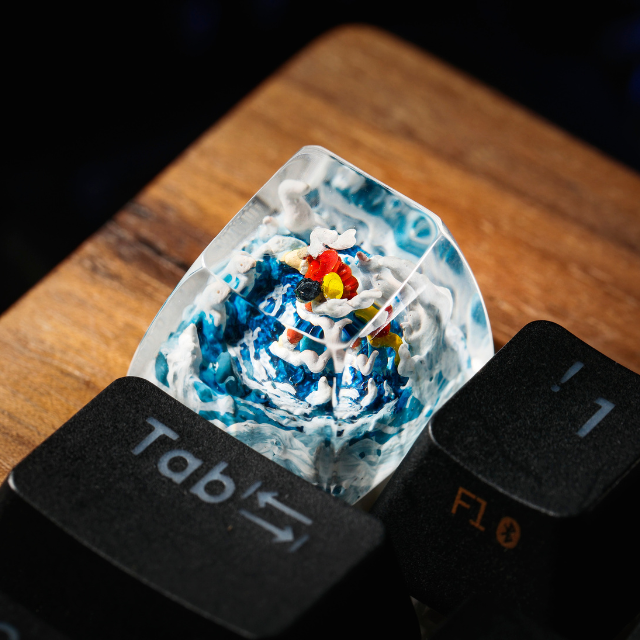 Keycaps Mystical Forest Artisan, Custom Artisan Keycaps, Keycaps Anime Cute, Green Keycaps, Keycaps Set, Wooden Keycaps