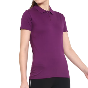 Polo pour femme de haute qualité, couleur violette, en coton mélangé, décontracté, pour le golf, avec logo personnalisé, OEM, ODM, vente en gros - Product Image 5