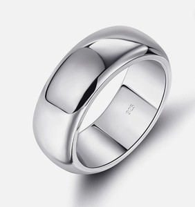 Luxury 925 Sterling Silver Black Enamel Band <b>Ring</b> Minimalist <b>Plain</b> Wide Band Unisex Fashion Jewelry - Product Image 1