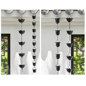 Chaînes de pluie décoratives vintage noires à double boucle pour jardin - Product Image 3